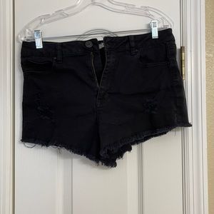 Black high wasted shorts